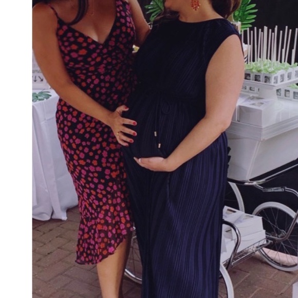 Patterned midi dress with ruffle detail. High low.  Worn once. - Picture 2 of 8